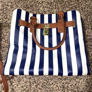 Striped Purse W/ Adjustable Strap